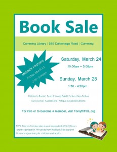 FCPLFA March Book Sale full-page flyer